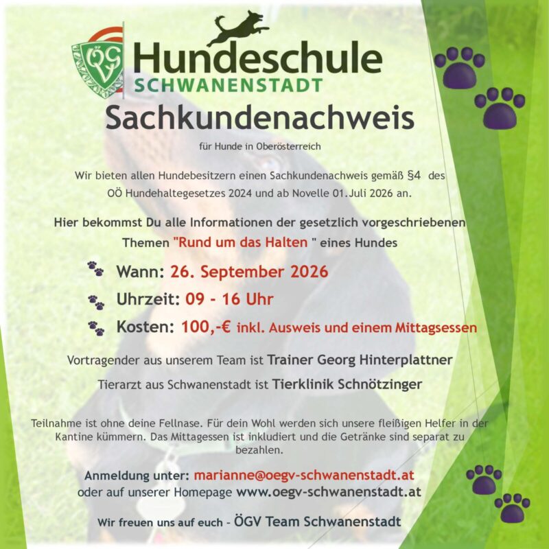 Sachkundenachweis am 26. September 2026 um 9 Uhr